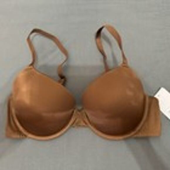 Auden Bra Womens 34C Brown Smooth Light Lift Demi Coverage Comfort Wire Neutral - Picture 3 of 8